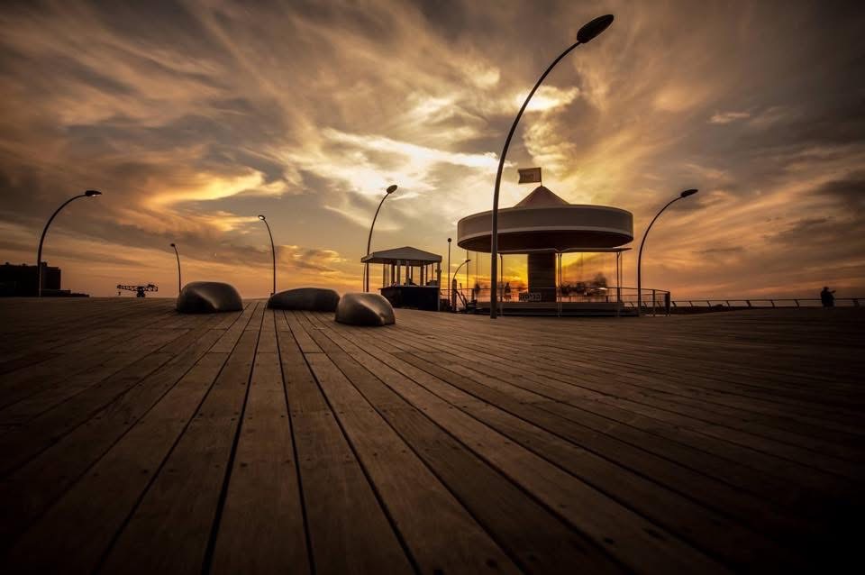 Original photo — Tel Aviv boardwalk at sunset
