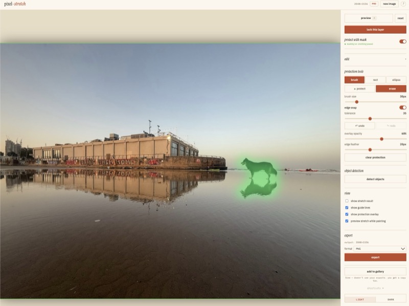 Green mask protecting the dog